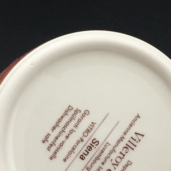 2 Vintage Siena Villeroy Boch Porcelain Tea Coffee Mugs Cups Salmon Orange - Picture 8 of 15